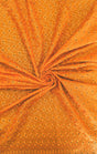 Heavy Eyelet Orange Polyester Cotton Fabric - Floral Embroidery, Orange, 41"-42" Width