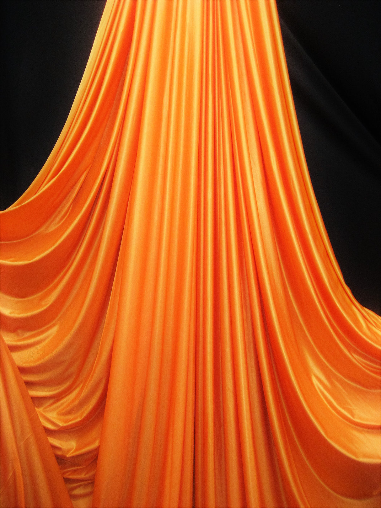 Low Stretch Orange Polyester Fabric - Orange, 108"-120" Width (1 Yard)