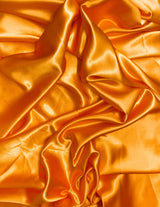 Crepe Satin Polyester Fabric - Orange, Shiny, 58" Width (1 Yard)