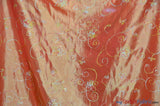 Aurora Taffeta Embroidered Floral Taffeta Fabric - Multi Color Floral Embroidery With Sequins, 54" Width (1 Yard)