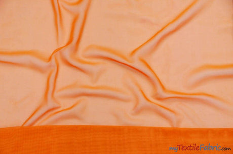 Double Georgette 100 Percent Polyester Fabric - Sheer Crepe Texture, 60" Width, Multiple Colors (1 Yard)