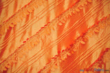 Forest Taffeta Embroidery Polyester Fabric - Hanging Leaf Pattern, 54" Width, Multiple Colors (1 Yard)