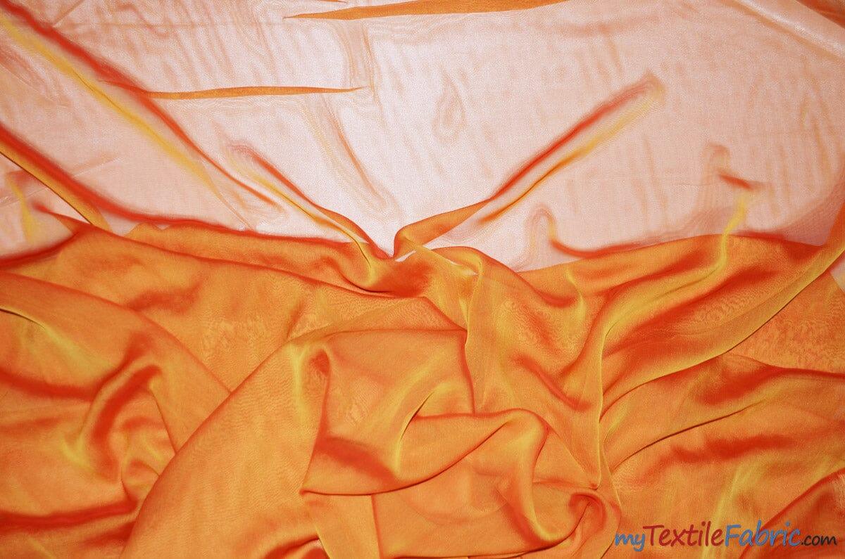 Two Tone Chiffon Polyester Fabric - Iridescent Sheer, 58/60" Width, Multiple Colors (Yards, Bolts, Sample Swatch)