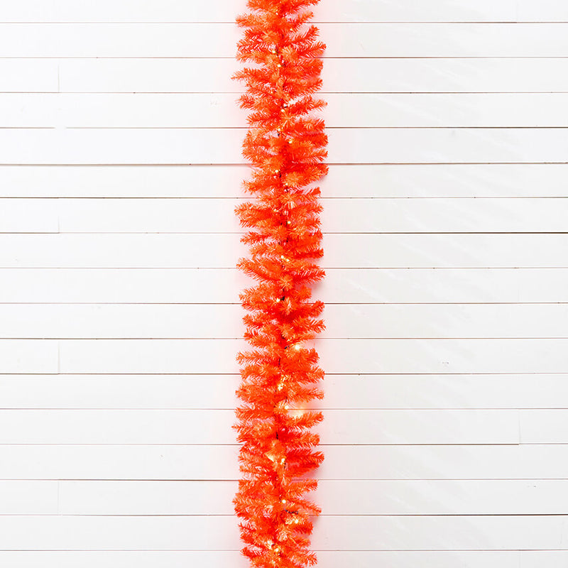 LED Orange Garland 9 Ft 12 Inch 50 Lights Halloween Party Decor