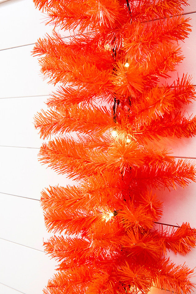 9' x 12 Inch LED Orange Christmas Garland