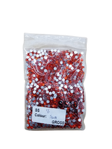 Small Bag Glue On Rhinestones - Orange Flat Back Rhinestone Fabric - Orange, 2MM To 6MM Sizes (1 Bag)