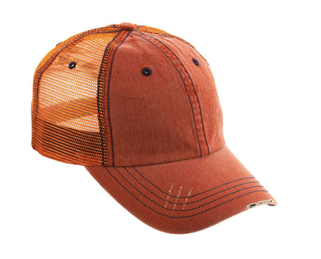Jean Cap Cotton Polyester Fabric - Orange, Casual, Adjustable (One Size)