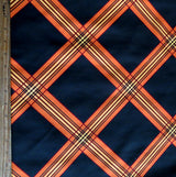 Microfiber Boardshort Fabric Red/Orange Diamond on Brown