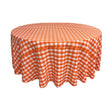 Orange Polyester Checkered Round 132″