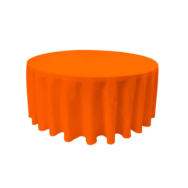Orange 100% Polyester Round Tablecloth 108″