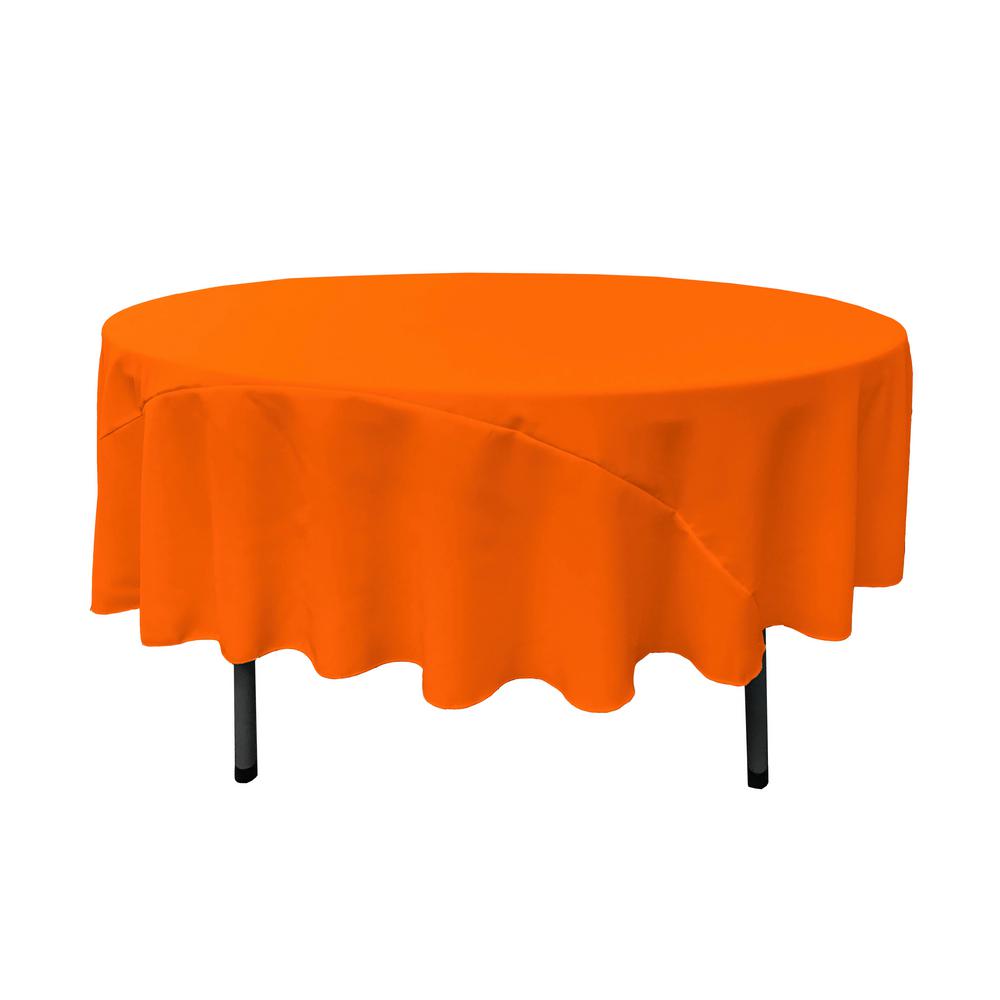 90″ Orange Polyester Round Tablecloth
