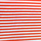Cotton Lycra Orange and White 3/8" Stripe Knit Fabric