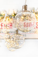 LED String Lights with Clear Balls - 6" Orbs