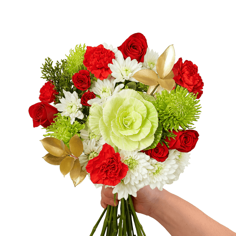 Christmas Reindeer Flower Bouquet Fresh Mixed Arrangement