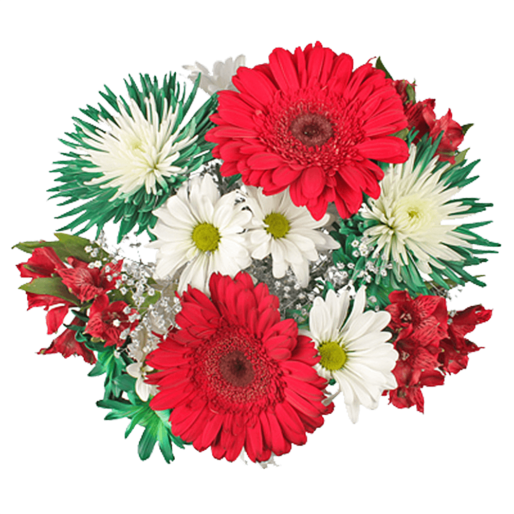 Happy Christmas Bouquets Red White Holiday Flower Arrangement Festive Winter Floral Bundle