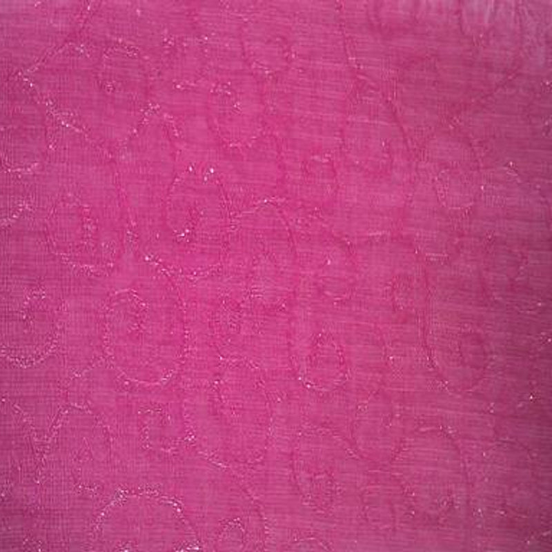1 Yard Organza Jacquard Swirl Fuschia Fabric 57/58 Inches Wide