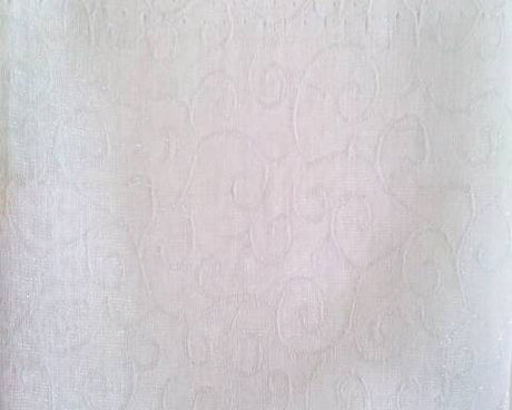 Organza Jacquard WG05016 Swirl White - White Swirl, 57/58" Width