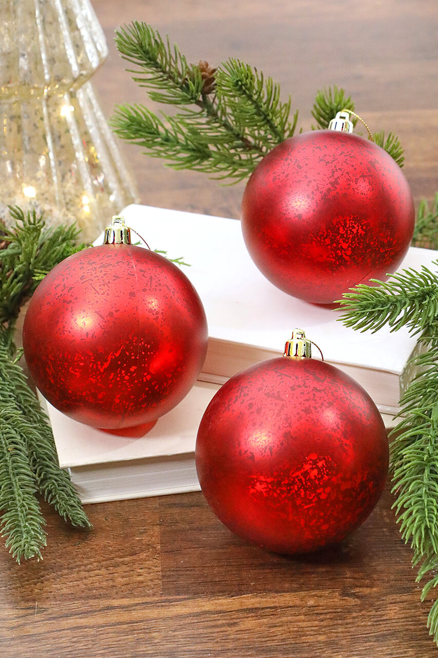 3.5" Mercury Ball Ornament - Set of 4