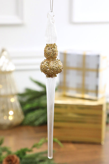 10.2” Glass Jewel Finial Ornament