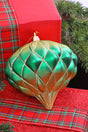 6" Green Gold Onion Ornament