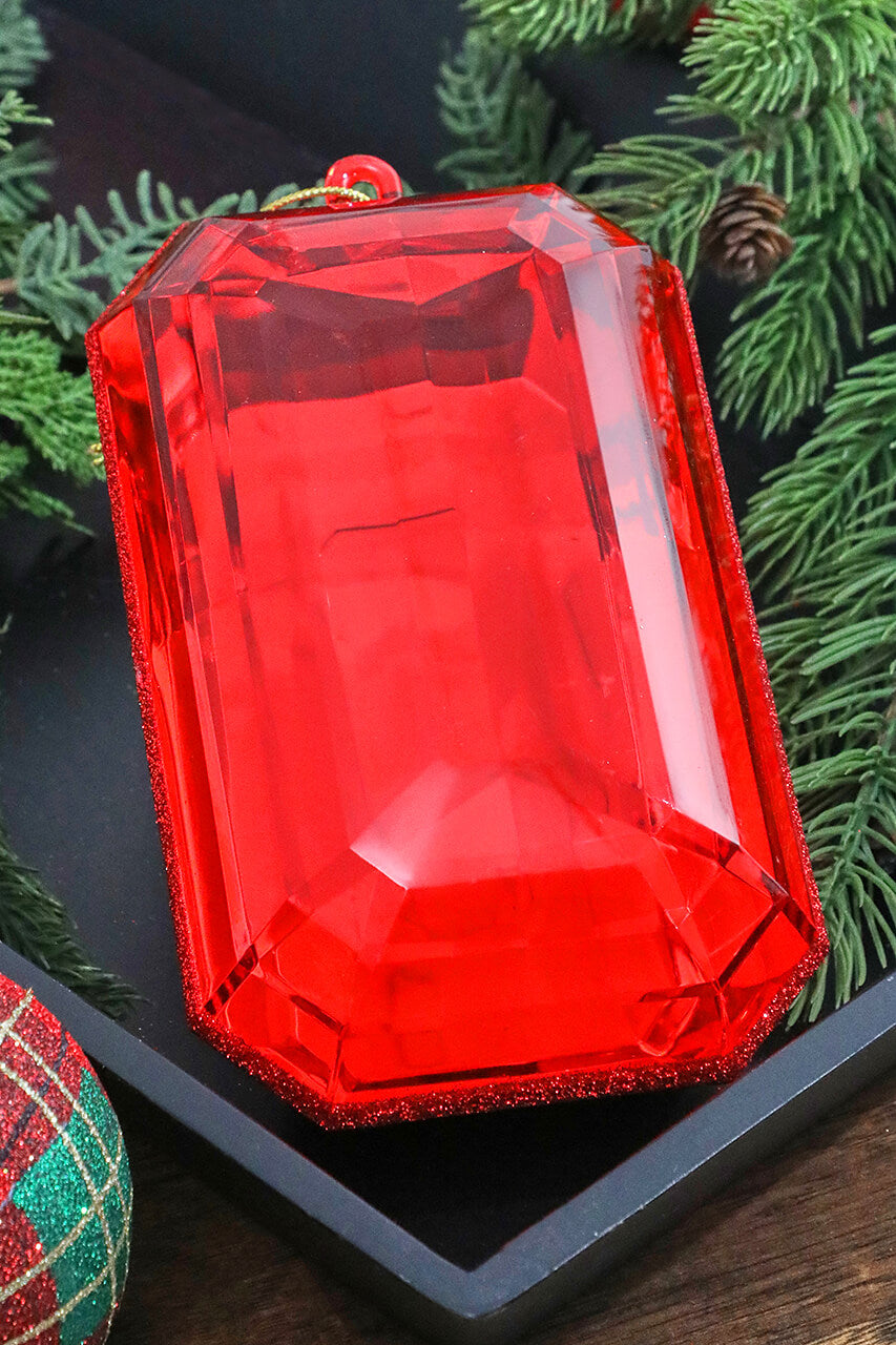 8" Red Jewel Ornament