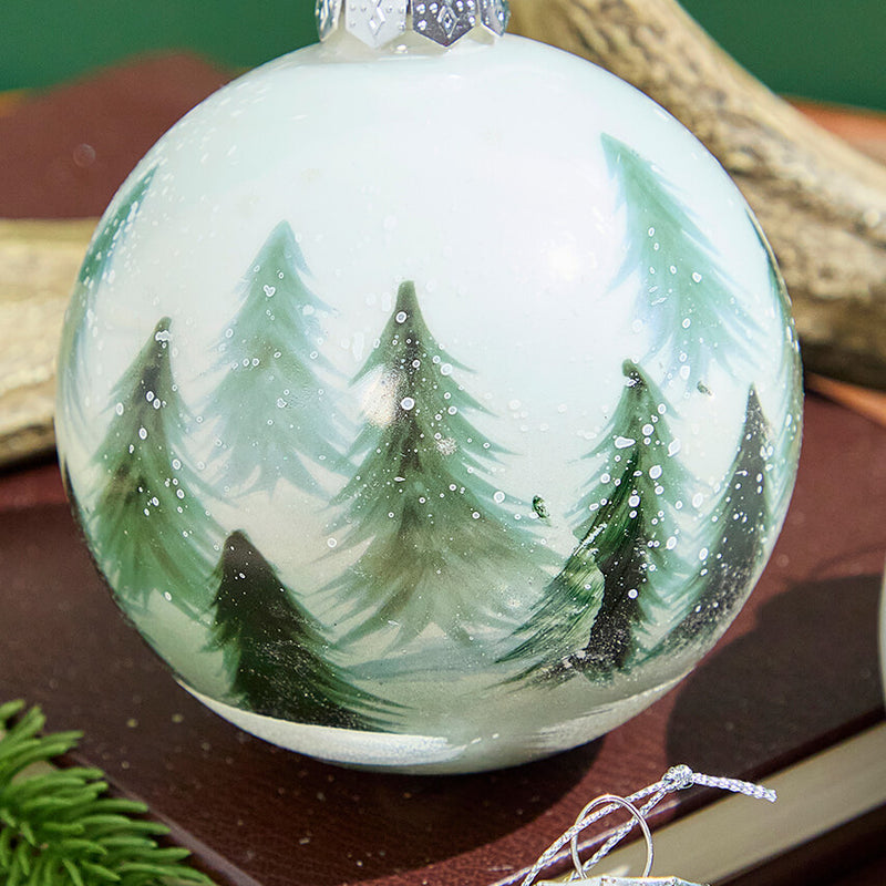 4 Inch Tree Winter Scene Ornament Decorative Christmas Hanging Ornament