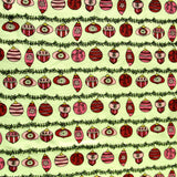 Cotton Knit Ornament Stripes on Green