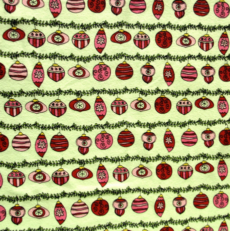 Cotton Knit Ornament Stripes on Green