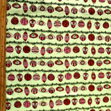 Cotton Knit Ornament Stripes on Green