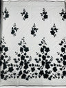 Orquidia 3D Floral Design Lace Polyester Fabric - Beaded Mesh Lace, Double Scallop, 54" Width (1 Yard)