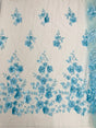 Orquidia 3D Floral Design Lace Polyester Fabric - Beaded Mesh Lace, Double Scallop, 54" Width (1 Yard)