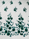 Orquidia 3D Floral Design Lace Polyester Fabric - Beaded Mesh Lace, Double Scallop, 54" Width (1 Yard)