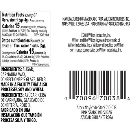 Wilton Pink Sparkling Sugar, 5.25 oz.