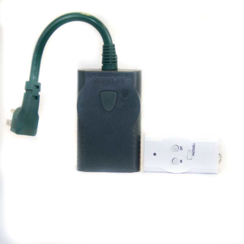 Outdoor Remote Control Twin Timer with Photocell – Dual Outlet Smart Holiday Lighting Controller