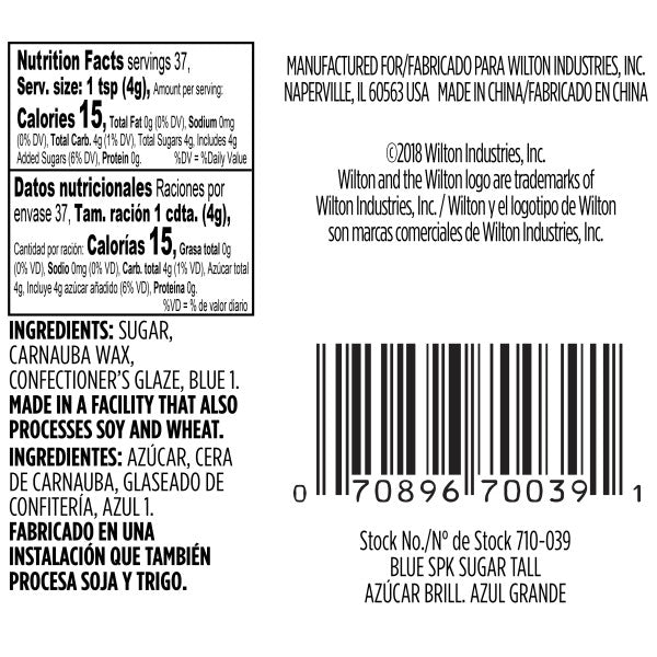 Wilton Blue Sparkling Sugar, 5.25 oz.