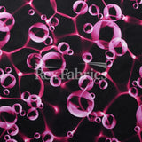 Oxygen Polyester Spandex Fabric - Blue, Green, Pink Water Bubble Print, 58-60" Width (1 Yard)