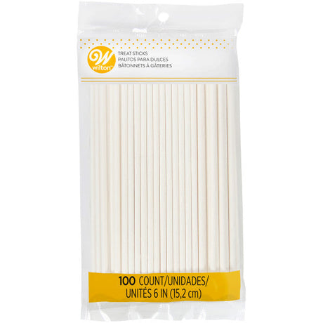 Wilton White 6-Inch Cake Pop Treat Candy Sticks, 100-Count