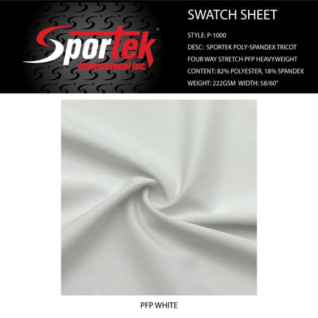 Poly-Spandex Tricot White Heavyweight 4-Way Stretch