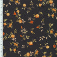Poly Spandex Tricot Floral Black Yellow