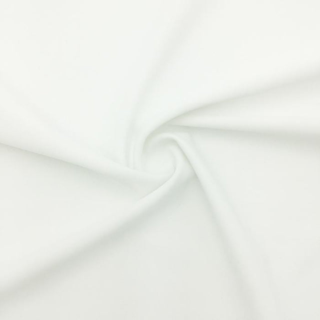 Poly-Spandex Tricot White 4-Way Stretch Fabric