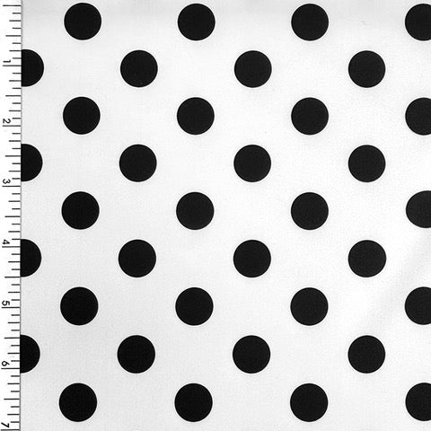 Printed Spandex Polka Dot Black & White