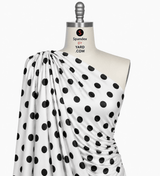 Printed Spandex Polka Dot Black & White