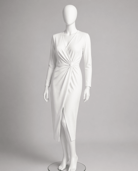 Poly-Spandex Tricot White 4-Way Stretch Fabric