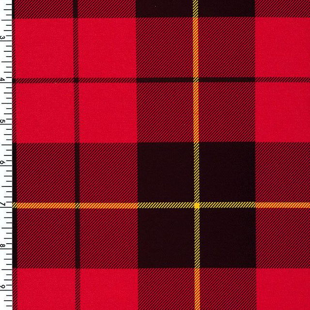 Printed Spandex Poly-Spandex Tricot Plaid 4-Way Stretch