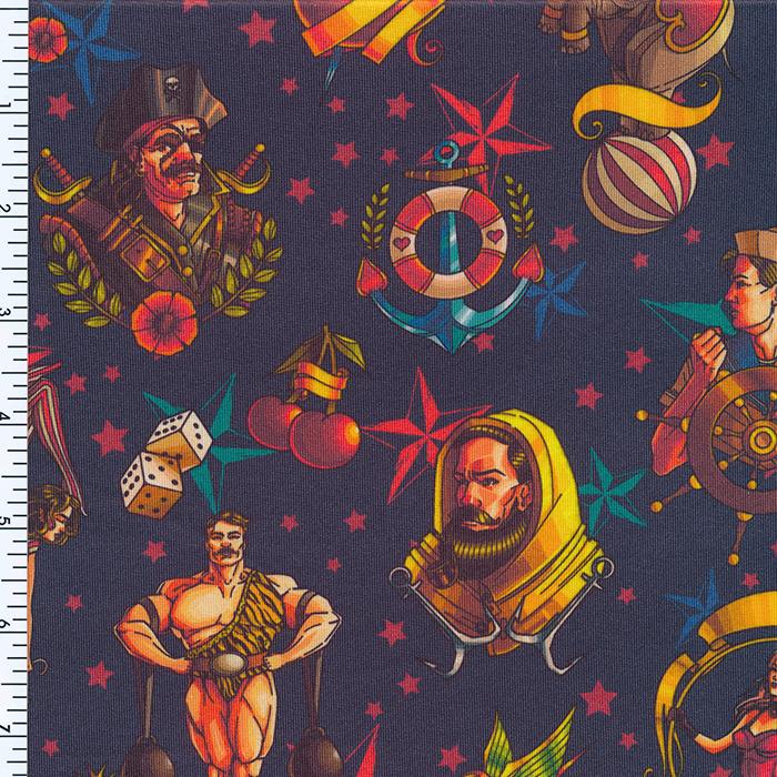 Printed Spandex Corvexisland Thermal Poly-Spandex Jersey