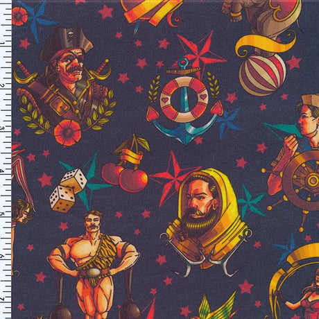 Printed Spandex Corvexisland Thermal Poly-Spandex Jersey