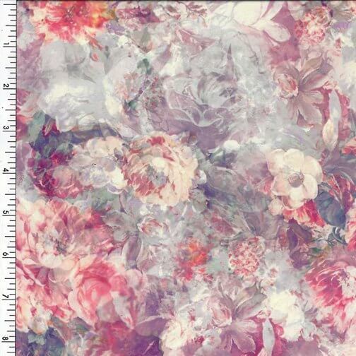 Printed Tricot Matte Spandex Floral Swimwear