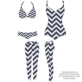 Printed Spandex Chevron Antrazit/White
