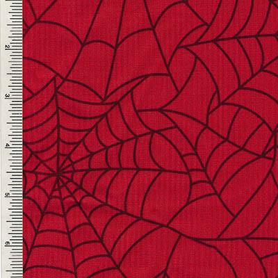 Printed Spandex Neon Green Black Spiderweb Halloween