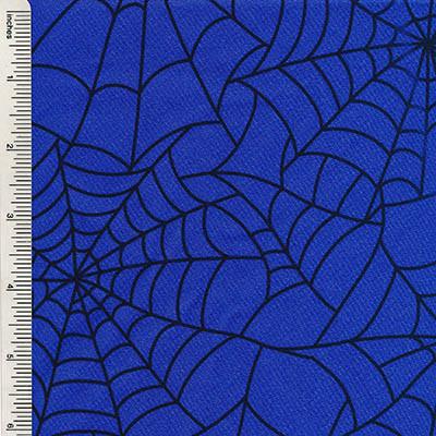 Printed Spandex Neon Green Black Spiderweb Halloween